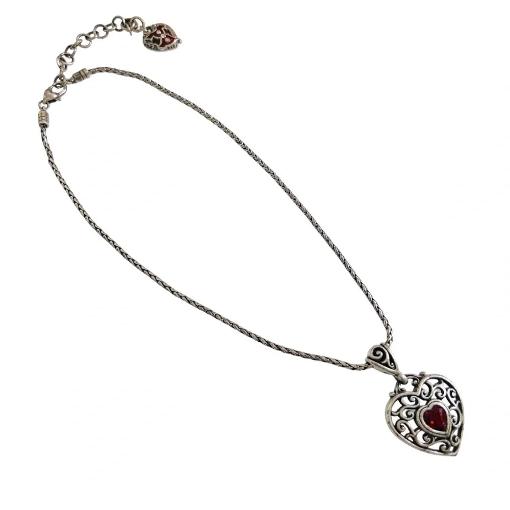 AUTHENTIC BRIGHTON COLLECTIBLES Necklace Pendant Charm GO RED FOR WOMEN With Tin - Picture 5 of 12